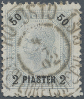 Österreichische Post In Der Levante: 1900, 2 Pia A. 50 Heller Grau, Zentrisch Entwertet Mit K2 RODOS - Oriente Austriaco