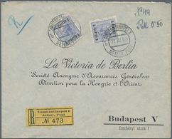 Österreichische Post In Der Levante: 1905, 2 X 1 Pia Ultramarin, Beide Marken Mit PERFIN "B I O" (Ba - Levant Autrichien