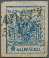 Österreich - Verwendung In Liechtenstein: 1854, 6 Kr. Blau Maschinenpapier Type III Mit L2 (V)ADUTZ, - Otros & Sin Clasificación