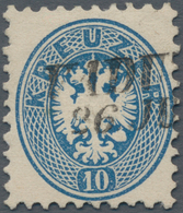 Österreich - Verwendung In Liechtenstein: 1863, 10 Kr. Blau Doppeladler Mit L2 VADUTZ, Kab.stück, Lt - Altri & Non Classificati