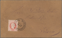Österreich - Verwendung In Liechtenstein: 1876, 5 Kr. Rot Kaiserkopf Nach Rechts, Feiner Druck, Type - Otros & Sin Clasificación