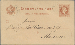 Österreich - Verwendung In Liechtenstein: 1878, Ganzsachen-Postkarte 2 Kr. Kaiserkopf Rotbraun,dt.-i - Autres & Non Classés