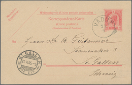 Österreich - Verwendung In Liechtenstein: 1905, Ganzsachen-Weltpostvereinkarte 10 H. Kaiserkopf Rot - Sonstige & Ohne Zuordnung