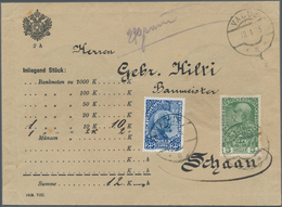 Österreich - Verwendung In Liechtenstein: 1915, Mischfrankatur Österreich/Liechtenstein 5 H. Wohltät - Andere & Zonder Classificatie