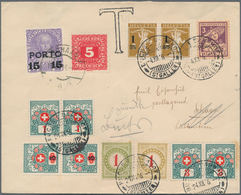 Österreich - Verwendung In Liechtenstein: 1916, Portomarken 15 A. 36 H. Violett Und 5 H. Ziffer Rot - Sonstige & Ohne Zuordnung