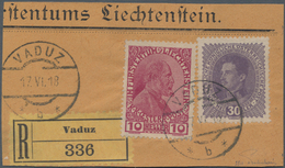 Österreich - Verwendung In Liechtenstein: 1918, 30 H. Kaiser Karl I. In MiF Mit FL 10 H. Fürst Auf G - Otros & Sin Clasificación