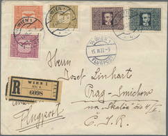 Österreich - Flugpost: 1922, R-Flugpostbrief Mit 8100 Kr.-Frankatur Vs. Und Rs. Von "WIEN 15.XI.22" - Andere & Zonder Classificatie