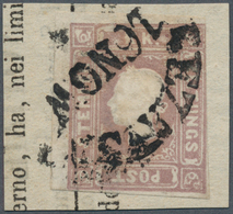 Österreich - Stempel: 1859, (1,05 Kr) Graulila Zeitungsmarke, Links Berührt, Sonst Gut Gerandetes Pr - Máquinas Franqueo (EMA)