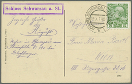 Österreich - Sonderstempel: 1911 (19.10.), Ansichtskarte 'Gruss Aus Schwarzau A. St. (mit Medaillon - Frankeermachines (EMA)