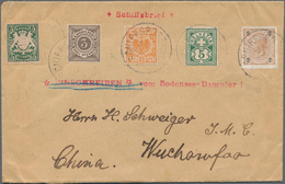China - Incoming Mail: 1899, "BODENSEE SCHIFFSPOST" Letter With 5-country-franking From All Countrie - Other & Unclassified
