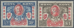 Hongkong: 1946, Victory Issue Complete Set Of Two Perf. SPECIMEN, Mint Hinged, Scarce Set! SG. £ 275 - Andere & Zonder Classificatie