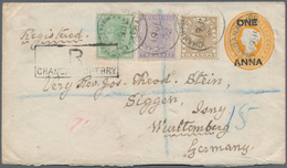 Indien - Ganzsachen: 1901-02: Two Postal Stationery Envelopes 1a. On 2a6p. Orange Used To Germany, W - Zonder Classificatie