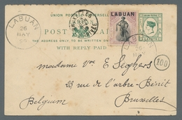 Labuan: 1899, Queen Victoria 3 Cents Postal Stationery Card (question Part) With Additional Franking - Andere & Zonder Classificatie