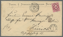 Niederländisch-Indien: 1891, King Wilhelm III 50 Cent Neat Single Franking On Attractive Overseas Co - Indes Néerlandaises