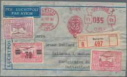 Niederländisch-Indien: 1929/1932, 5 C On 12 1/2 C Orange Wilhelmina Psc Uprated With 40 C On 80 C Or - Niederländisch-Indien