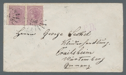 Neusüdwales: 1877, Queen Victoria 6 Pence Horizontal Pair On Pre-UPU Overseas Letter With Sunburst C - Brieven En Documenten