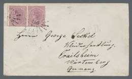 Neusüdwales: 1877, Queen Victoria 6 Pence Horizontal Pair On Pre-UPU Overseas Letter With Sunburst C - Briefe U. Dokumente