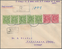 Kenia - Britisch Ostafrika: 1901 Registered Cover Sent From Mombasa To Germany Via Italy In 1901, Fr - Afrique Orientale Britannique
