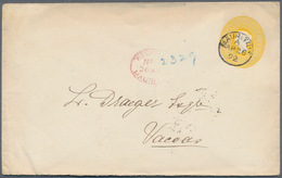 Mauritius: 1892. 50c Yellow Postal Stationery Envelope, Cancelled Mauritius A AP 26 92 And Oval Regi - Maurice (...-1967)