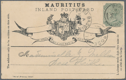 Mauritius: 1896/1897. Mauritius Inland Postcard With Queen Victoria 2c Green Cancelled Beau Bassin A - Mauritius (...-1967)