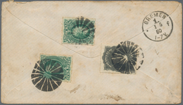 Brasilien: 1877, 2 X 100 R Green And 200 R Black "Pedro II", Rouletted, Each Tied By Cork Fancy Canc - Otros & Sin Clasificación