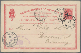 Dänisch-Westindien: 1893/1914 Three Postal Stationery Cards Sent From St. Thomas To Dresden, Germany - Denmark (West Indies)