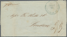 Mexiko: 1845, Folded Letter With Blue Cds "FRANCO SANTA ANNA DE TAMALIS MAYO 28" And Red BPO "TAMPIC - Mexiko