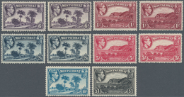 Montserrat: 1938/1949, KGVI Pictorial Definitives Complete Set Of 12 And Additional Different Perfor - Other & Unclassified