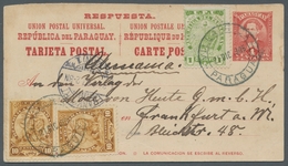 Paraguay: 1898-1910, 5 Letters And One Postcard With Different Frankings (mainly 6th "lion" Issue) I - Paraguay