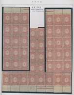 Peru: 1874 Issue, Large Units Of Most Values Often Unmounted Mint Including 1 Sol Rose, 90 Stamps In - Peru