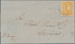 Venezuela: 1879, Two Letters With Tax Stamps Used As Postage Stamps (ESCUELAS) Bearing Perforated 25 - Venezuela
