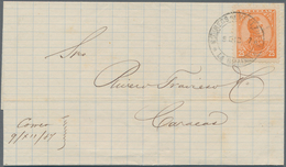 Venezuela: 1882, Two Covers With Tax Stamps Used As Postage Stamps (ESCUELAS) Bearing 25 C. Yellow R - Venezuela
