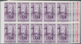 Venezuela: 1951, Coat Of Arms 'ZULIA‘ Normal Stamps Complete Set Of Seven In Blocks Of Ten From Left - Venezuela