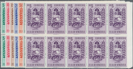 Venezuela: 1953, Coat Of Arms 'BARINAS‘ Normal Stamps Complete Set Of Seven In Blocks Of Ten From Ri - Venezuela