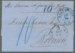 Vereinigte Staaten Von Amerika - Stampless Covers: 1863-1865, Two Horizontally Folded Stampless Lett - …-1845 Préphilatélie