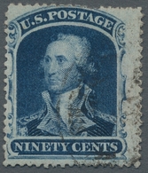 Vereinigte Staaten Von Amerika: 1857, "NINETY CENTS (dark)blue", Very Deep Colored Stamp With Clear - Sonstige & Ohne Zuordnung