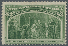 Vereinigte Staaten Von Amerika: 1893, "3 Dollar Columbus", Colorfresh Value Without Gum In Perfect C - Andere & Zonder Classificatie