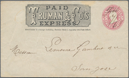 Vereinigte Staaten Von Amerika - Ganzsachen: 1866, 3 C. Stationery Envelope With Imprint "PAID TRUMA - Sonstige & Ohne Zuordnung