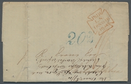 Vereinigte Staaten Von Amerika - Stempel: 1844, Incoming Mail From London With Blue Postage Due Mark - Marcophilie