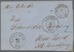 Transatlantikmail: 1862, Faltbrief Ab MEERANE über Aachen, Ostenede, Dover, London, Southampton Nach - Altri - Europa