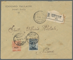 Ägäische Inseln: 1912, "15 C. Slate And 20 C. Brown Orange" Mixed Franking On Registered Letter RODI - Aegean