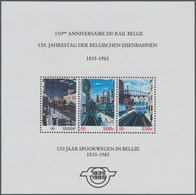 Belgien - Eisenbahnpaketmarken: 1985, 7 Mint Miniature Sheets "150 Years Of Railways In Belgium" (ea - Bagages [BA]