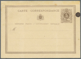 Belgien - Ganzsachen: 1873, Reply Card 5c. + 5c., Group Of Three Proofs: Asking And Reply Part In Is - Andere & Zonder Classificatie