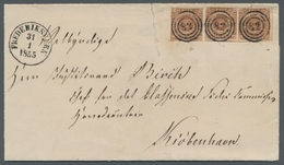 Dänemark: 1854, "FIRE R.B.S. Thiele III Grey-brown, Plate IV", Horizontal Pair And Single Value Each - Cartas & Documentos