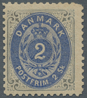 Dänemark: 1871, "2 Sk. Grey/ultramarine With Line Perforation 12 ½", Mint Value Of The First Print O - Brieven En Documenten