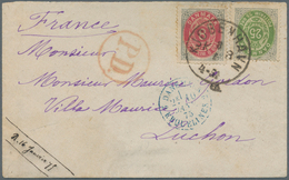 Dänemark: 1875, 8 Öre Gray/red And 25 Öre Gray/green Cancelled With Circle Postmark Kjobenhavn And C - Covers & Documents