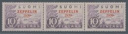 Finnland: 10 M Zeppelin Mit Fehlaufdruck "1830" Innerhalb Eines Waagerechten Dreierstreifens Der Fel - Gebruikt