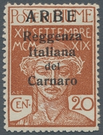 Fiume - Besetzung Der Carnaro-Inseln: 1920, "10 And 20 C. ARBE", Mint Hinged, Very Fresh And Fine, M - Fiume