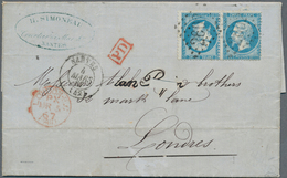 Frankreich: 1867, Napoleon Dentele 20c. Blue, Scarce Tête-bêche Pair, In Fresh Color With Above Aver - Other & Unclassified