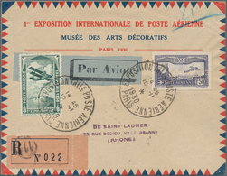 Frankreich: 1930, 1,50 F Ultramarine With Rare Inverted Perfin "E.I.P.A.30" Together With Green Airm - Altri & Non Classificati